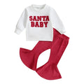 Girl Christmas Ribbed Flare Pants Set