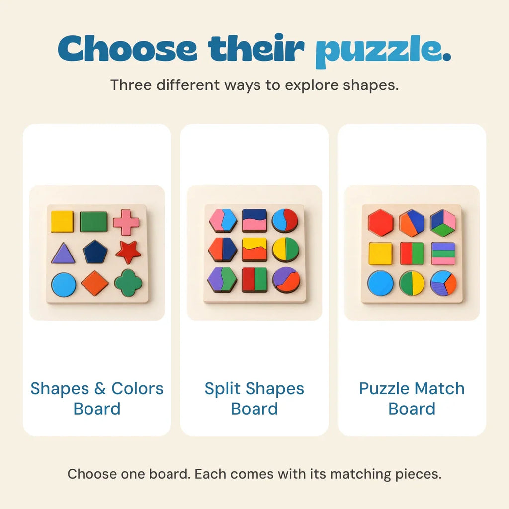 TibaToes™ Montessori Wooden Shape Puzzle