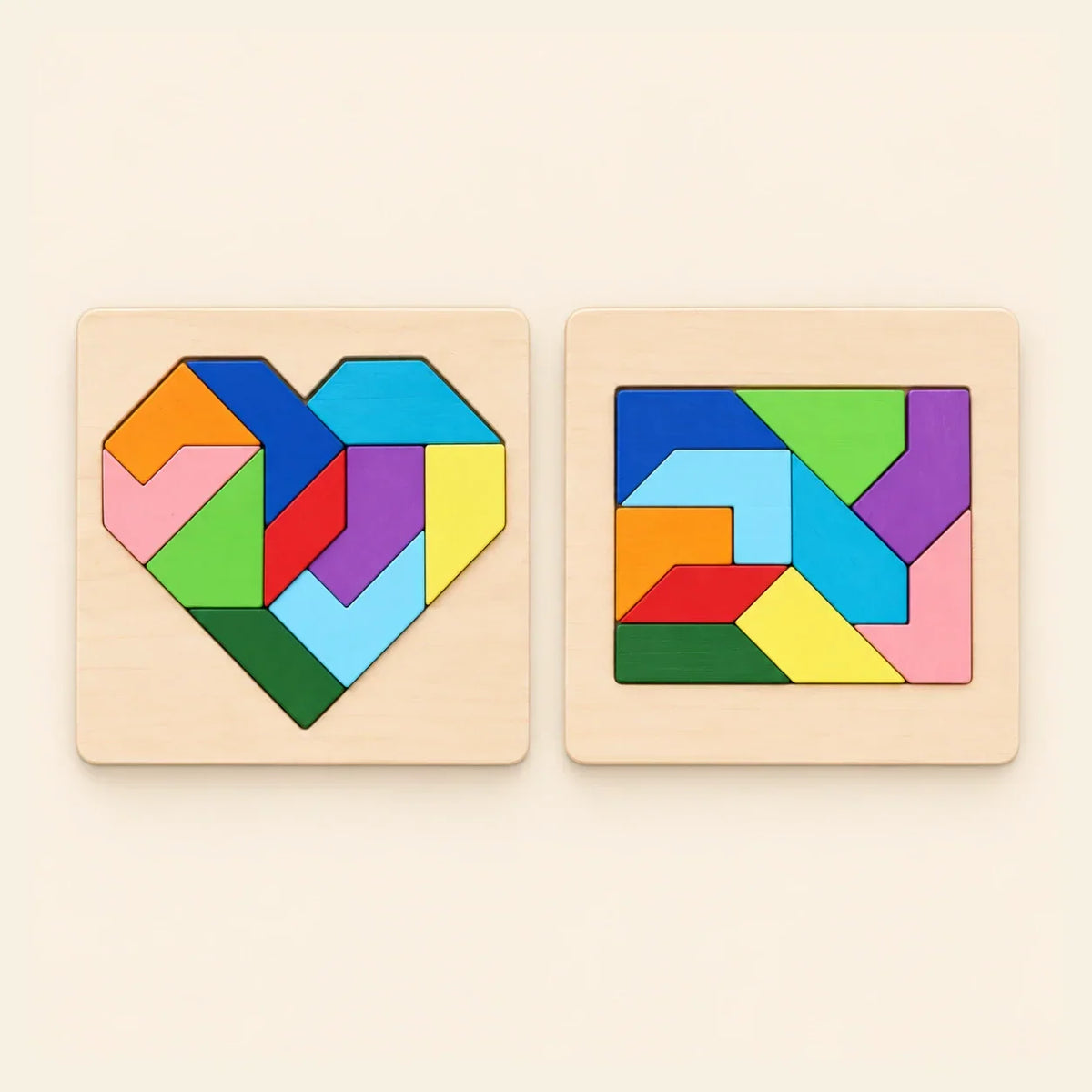 TibaToes™ Montessori Wooden Tangram Puzzle