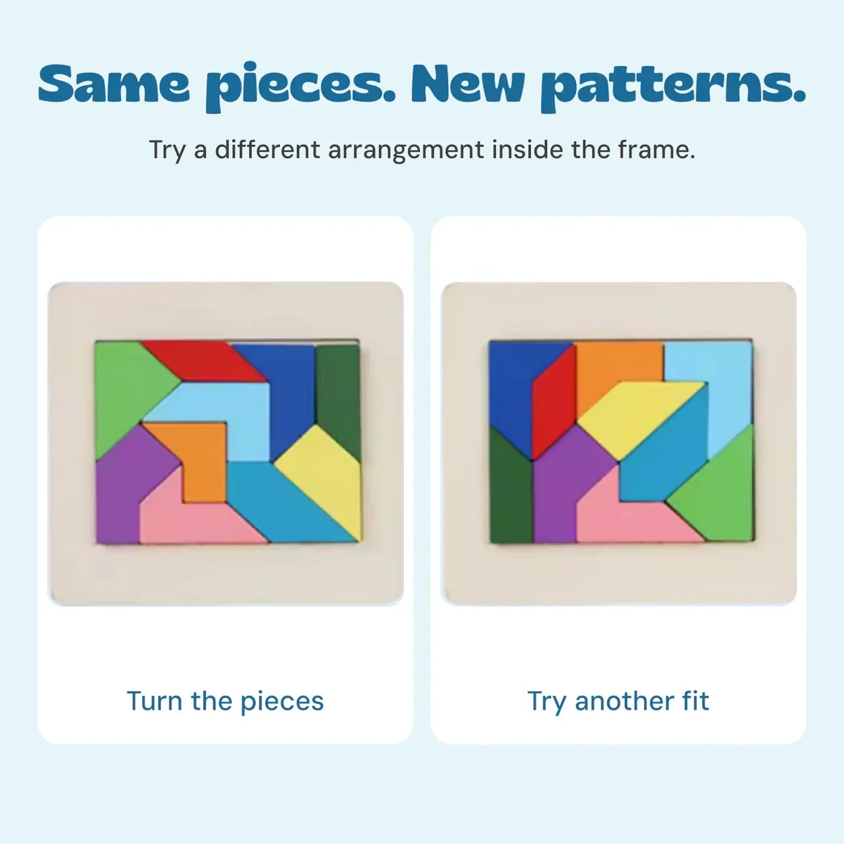 TibaToes™ Montessori Wooden Tangram Puzzle