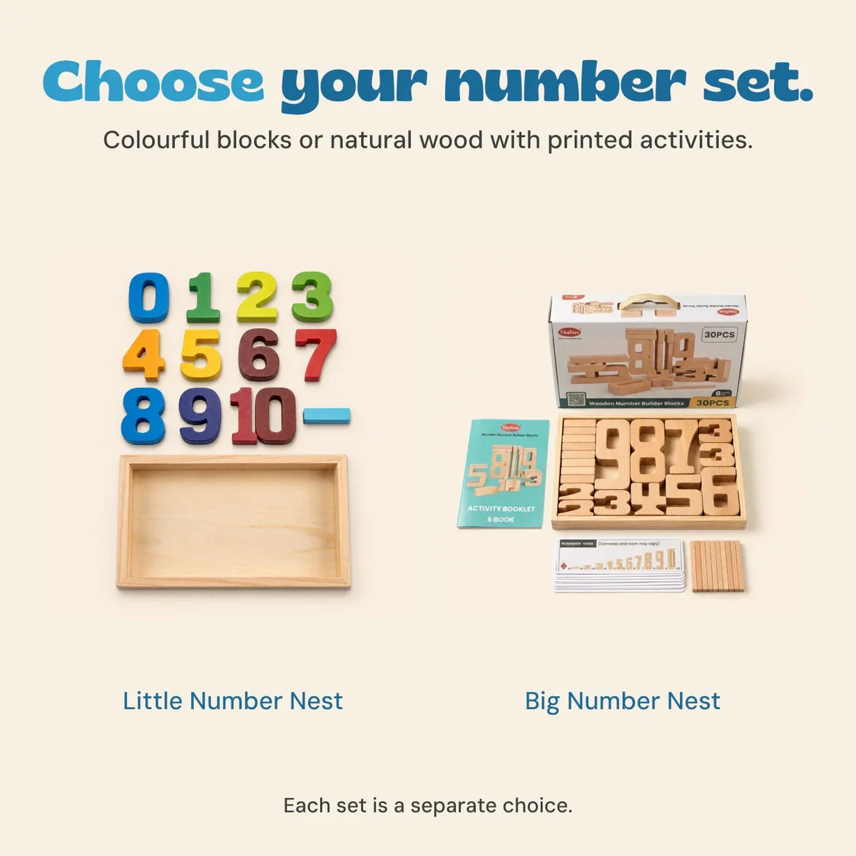 TibaToes™ NumberNest Wooden Counting Blocks