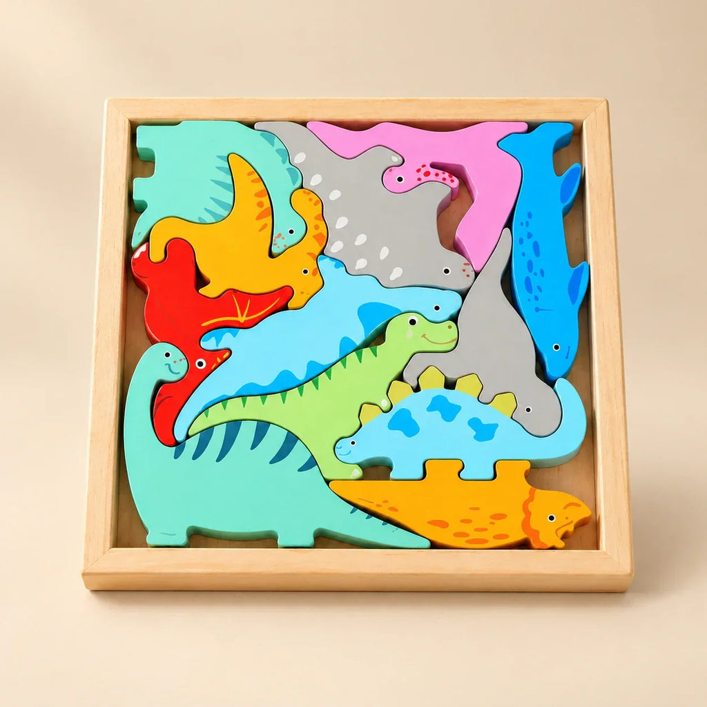 TibaToes™ Wooden Tangram Puzzle Board