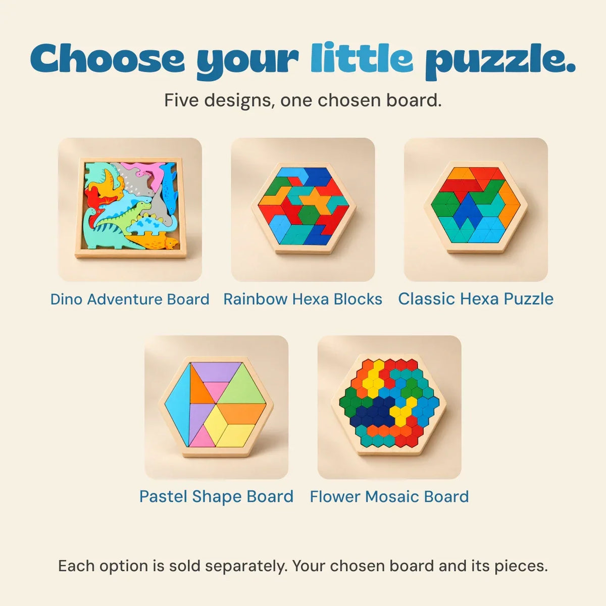 TibaToes™ Wooden Tangram Puzzle Board